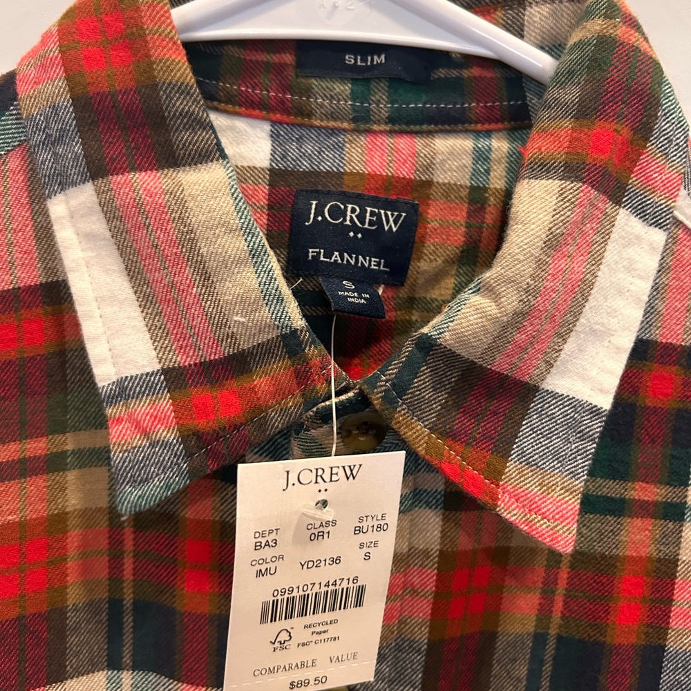 J Crew Men’s Flannel Tartan Shirt (slim)